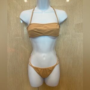 NEW TOMAS MAIER Multi-Strap Bikini Nude Color